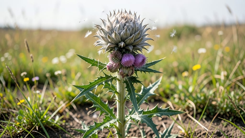 Thistle Seed Heads: Drought-Tolerant Ornamental Filler for Wildflower Meadows